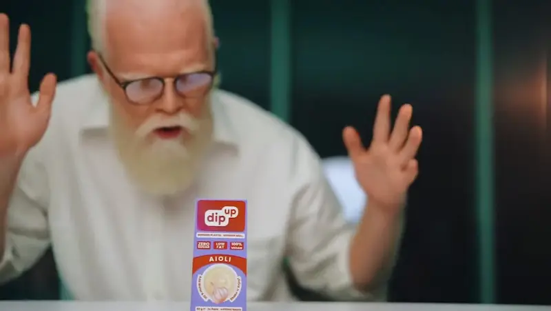 A frame from the DipUp brand film
