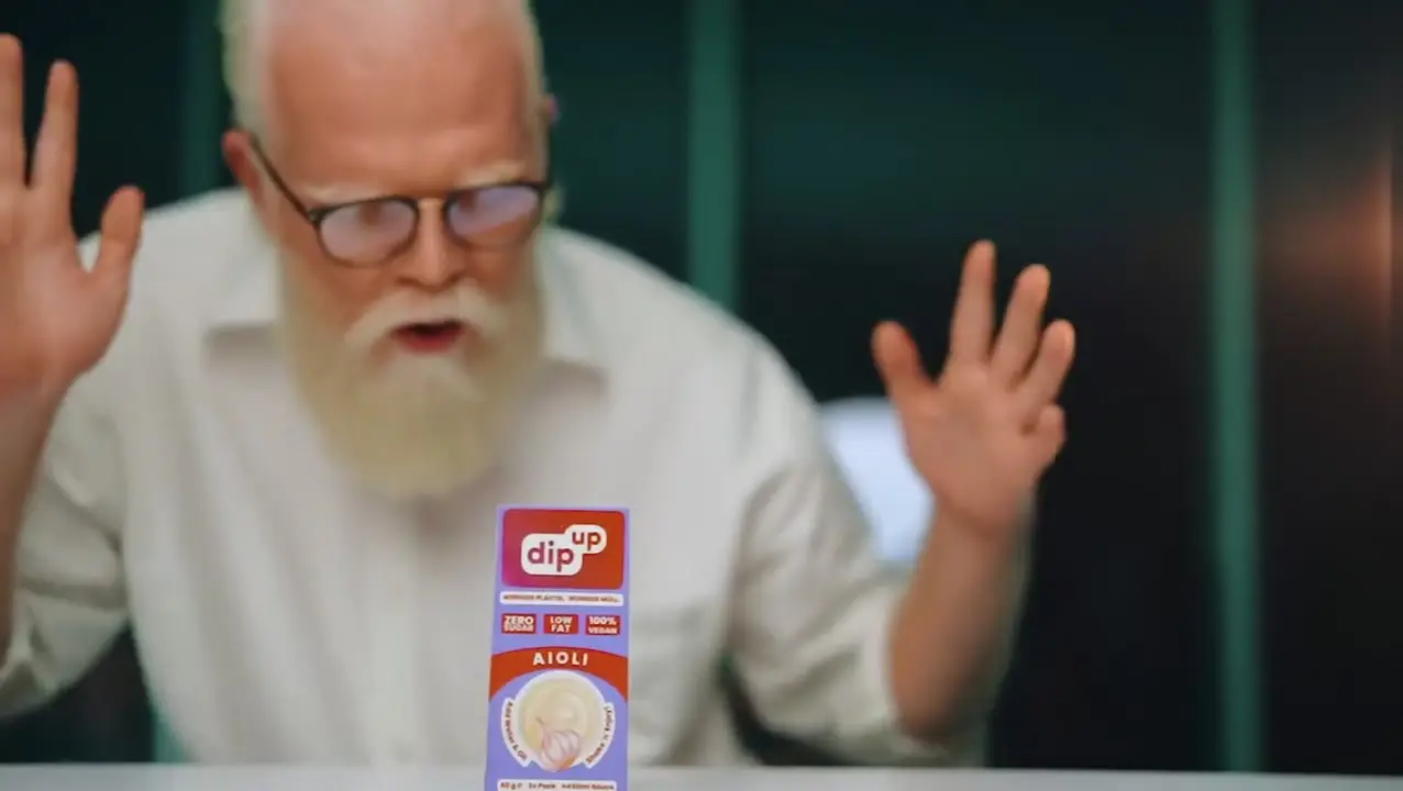 A frame from the DipUp brand film